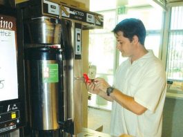 Fresh-brewed fair trade java