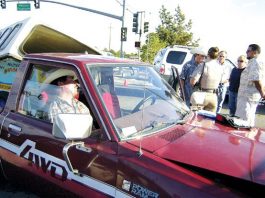 One arrested after four-car wreck