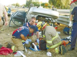 Single vehicle accident on U.S. 101 near Leavesley