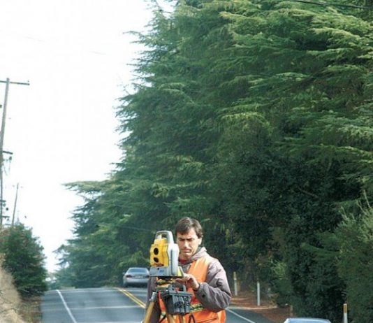 Surveying to Widen Hecker Pass Highway