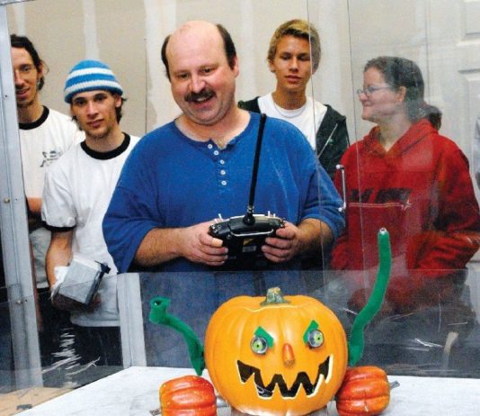 Costumed bots in a battle of terror