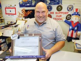 Vietnam Veteran wears Purple Heart on his sleeve