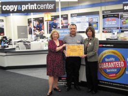 Staples presents donation