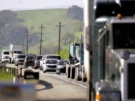 Big rigs collide on 152, diesel fuel spill causes traffic standstill