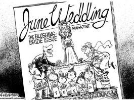 Editorial cartoons: Wedding season?