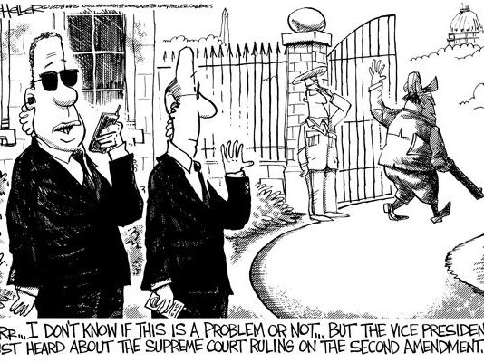 Editorial cartoons: Dick, get your guns