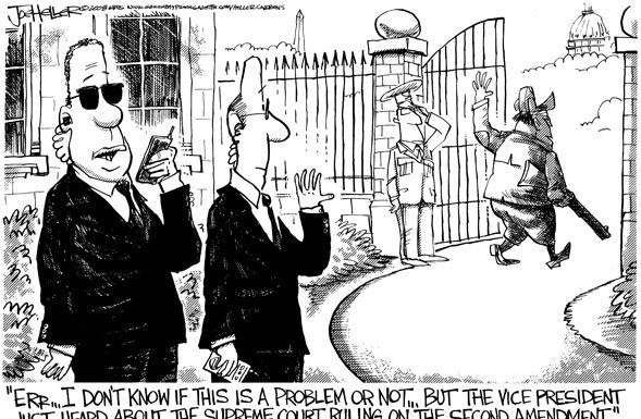 Editorial cartoons: Dick, get your guns