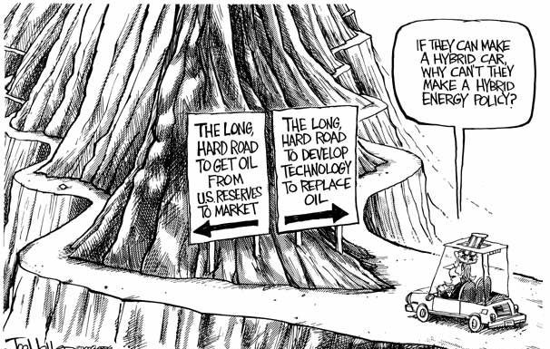 Editorial cartoons: The two roads to energy