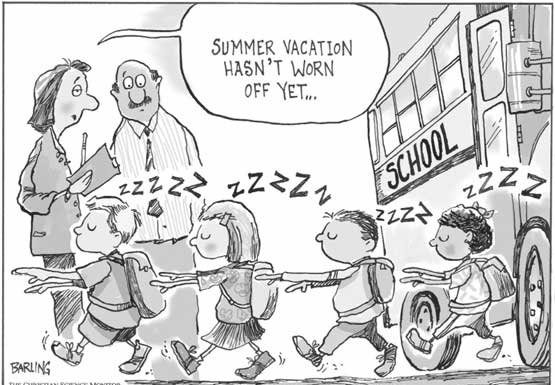 Editorial cartoons: Sleepwalking to school