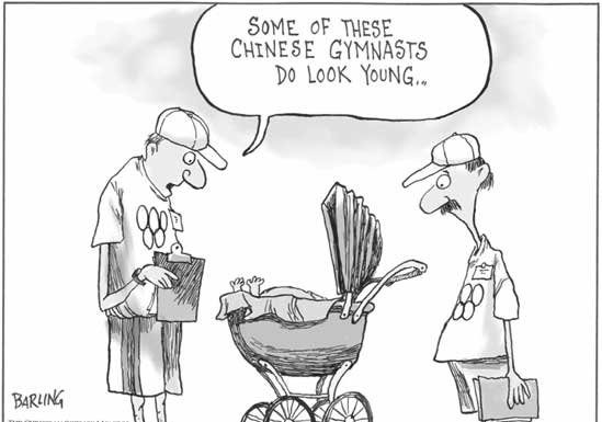 Editorial cartoons: Gymnastics will make you look and feel ten years younger