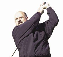 Keep your lead arm straight for a compact backswing