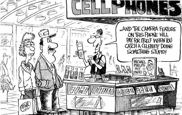Editorial cartoons: Camera phones … a recession-proof investment
