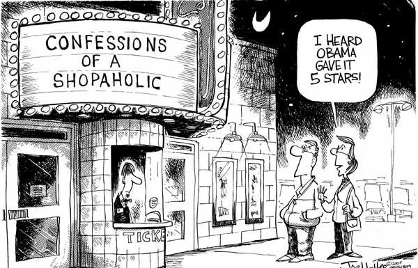 Editorial cartoons: Obama at the movies
