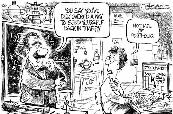 Editorial cartoons: Turning back the financial clock