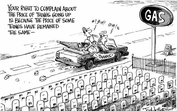 Editorial cartoons: The price of some things has remained the same