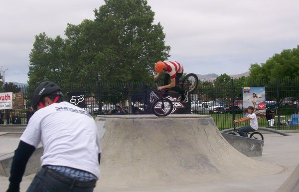 Extreme tricks at skate park