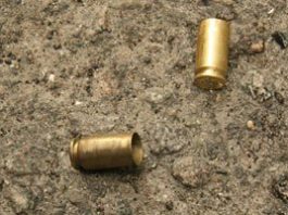 Updated: Policeman shoots at car, wanted felon in defense