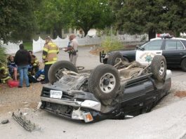 Minor injuries reported in overturned vehicle accident