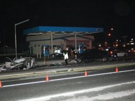 Woman killed in four-vehicle crash