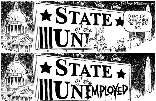Editorial cartoons: Don’t worry, I’ll finish this sign for free