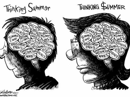 Editorial cartoons: $ummer on my mind
