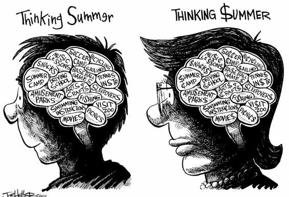 Editorial cartoons: $ummer on my mind