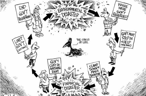 Editorial cartoons: A vicious, viscous cycle