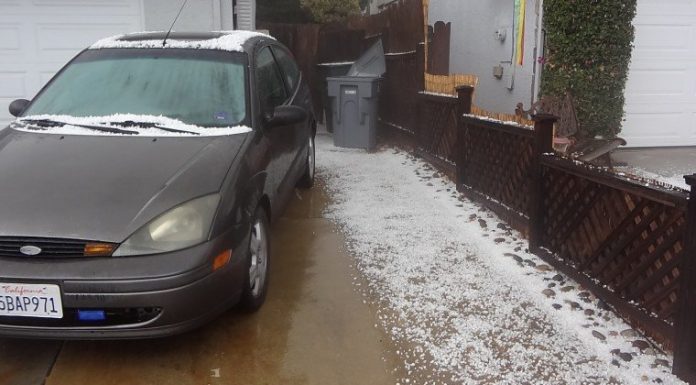 Great balls of hail, storm passes over Gilroy
