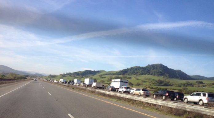 Overturned semi blocks both lanes on U.S. 101 southbound