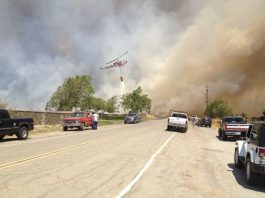 Crews fight wildfire in Tres Pinos area
