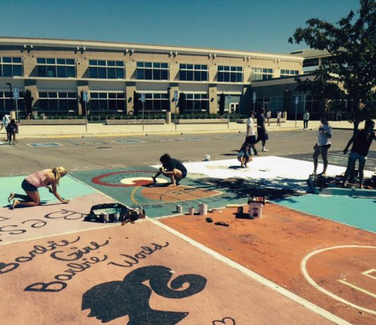 CHS parking spaces transformed into art works