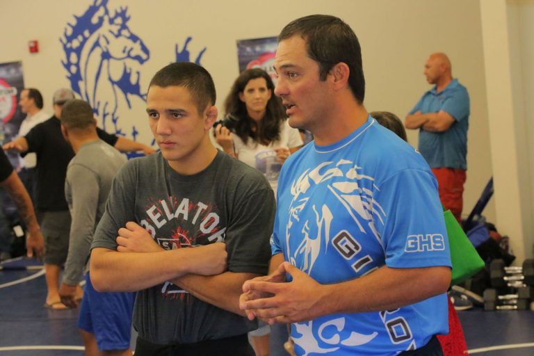 Randy Couture, Aaron Pico pay Gilroy wrestlers a visit