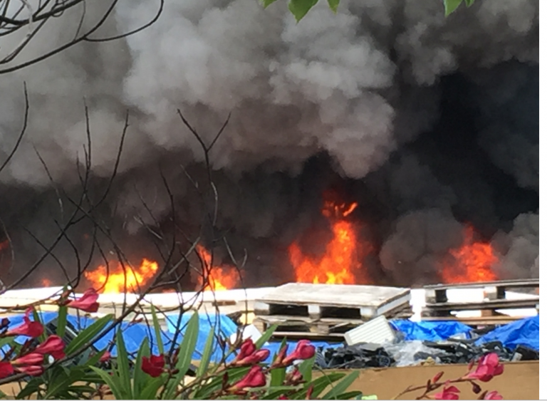 Huge Fire at METech Electronic Recycling