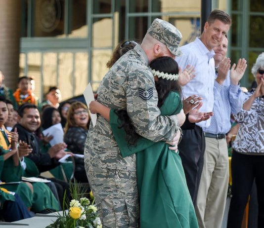 Air Force sergeant surprises step-daughter