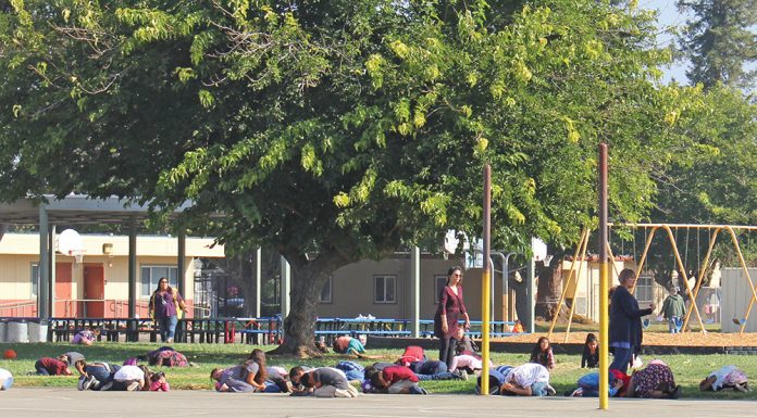 Earthquake drill stills playgrounds
