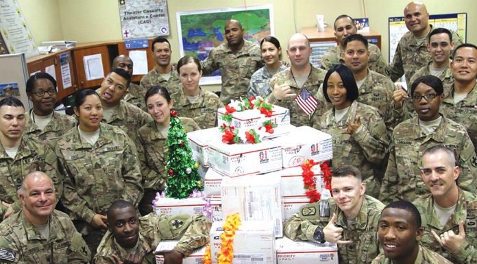 Students send gifts to GIs abroad