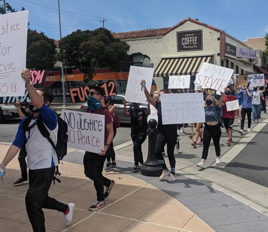 Protestors rally in downtown Gilroy following death of George Floyd