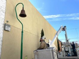 Photo: El Camino Real bell installed downtown el camino real bell downtown gilroy paseo 150th anniversary