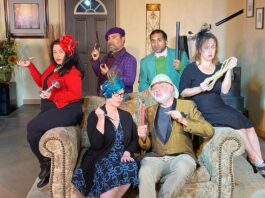 Pintello Comedy Theater clue onstage
