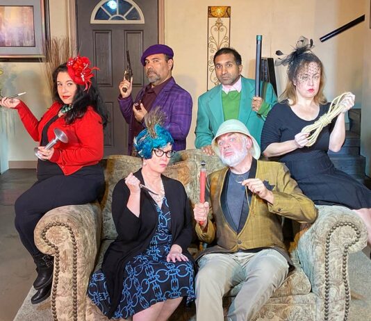 Pintello Comedy Theater clue onstage