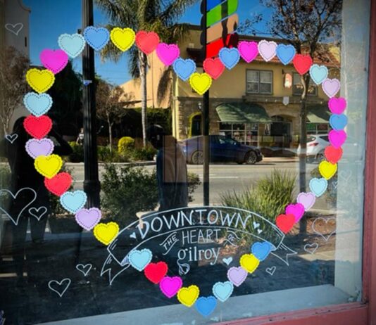 downtown gilroy heart bombing business association monterey street valentine's day