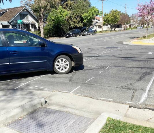 church fourth street intersection downtown gilroy crosswalk
