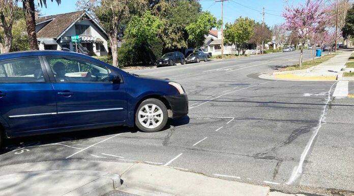 church fourth street intersection downtown gilroy crosswalk