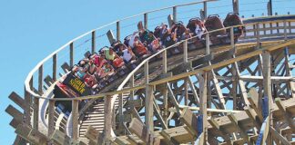 california's great america gold striker wooden roller coaster