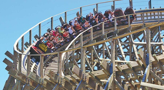 california's great america gold striker wooden roller coaster
