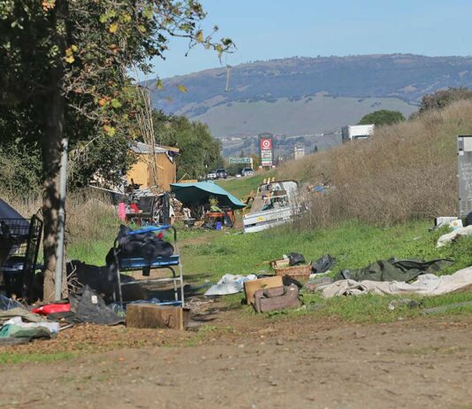 homeless encampment luchessa avenue highway 101