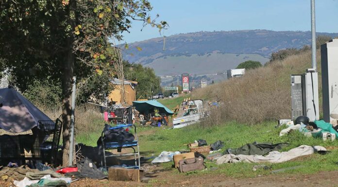 homeless encampment luchessa avenue highway 101
