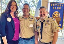 gilroy rotary club laura brown Boy Scout Troop 792 leaders Chris Singleton and Steve Stratton