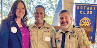 gilroy rotary club laura brown Boy Scout Troop 792 leaders Chris Singleton and Steve Stratton