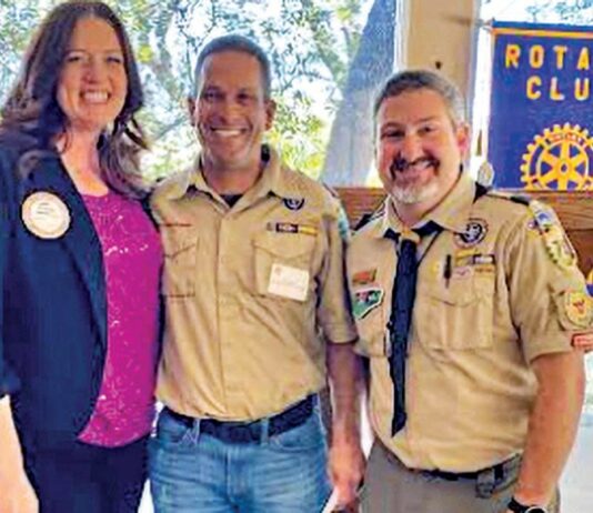 gilroy rotary club laura brown Boy Scout Troop 792 leaders Chris Singleton and Steve Stratton